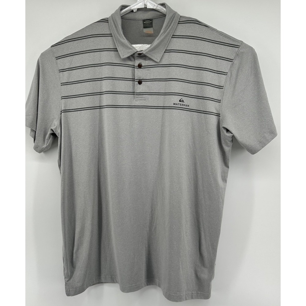 Quicksilver Waterman Collection Short Sleeve Polo Shirt Gray Men's XL